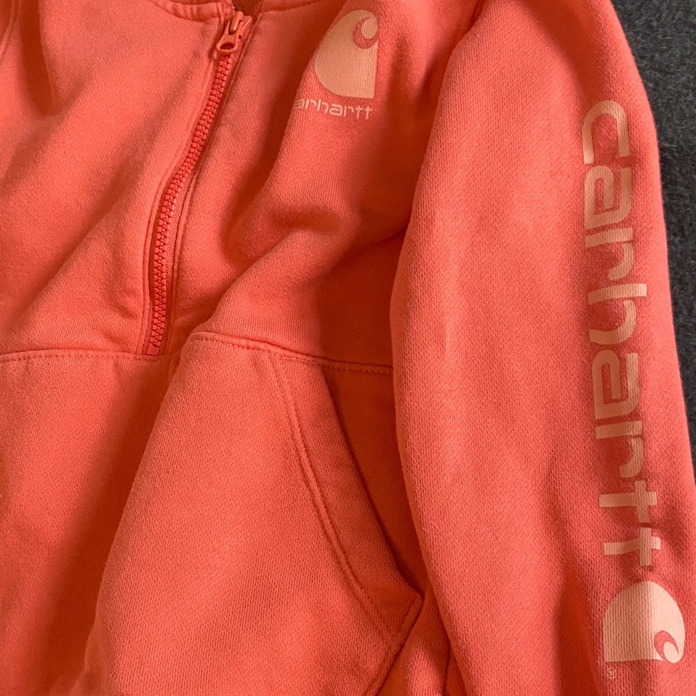 Carhartt Kids'  Orange Half-Zip Hoodie - Picture 6 of 7